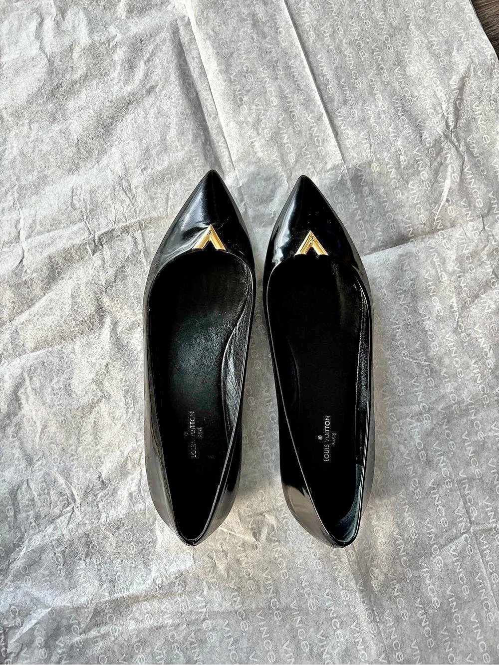 Louis Vuitton Black Pointed-Toe Flats